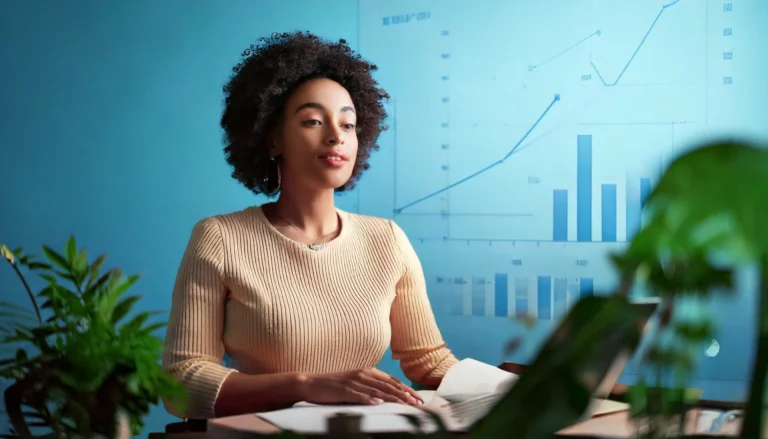 Analise da concorrencia em tempo real como funciona e por que adotar-mulher-concentrada-fazendo-uma-apresentação