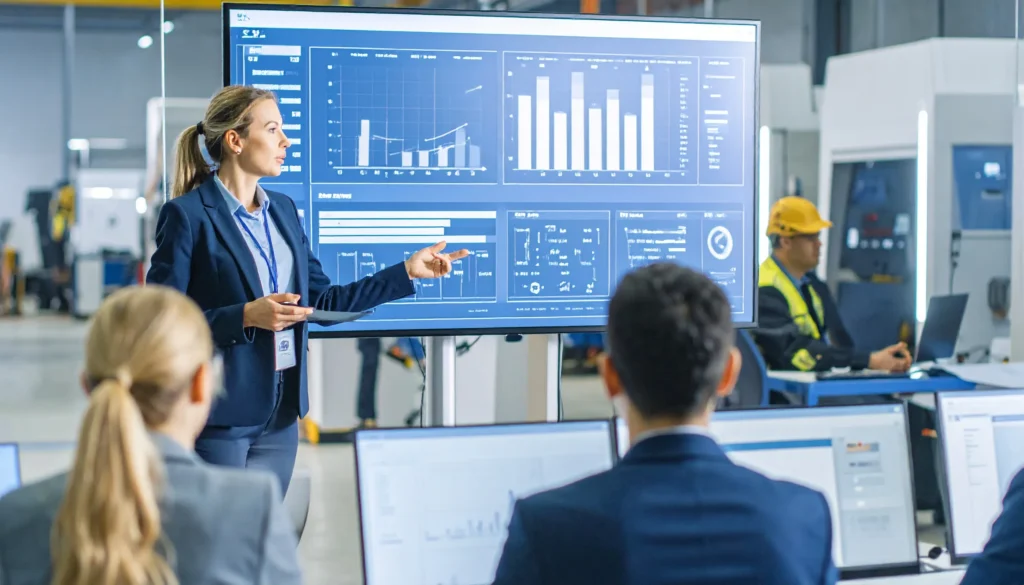 Firefly_uma profissional de comunicação dando treinamento media training para executivos Reputação corporativa na era da IA: desafios e oportunidades