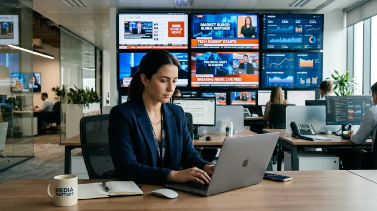 Mulher trabalhando em um escritório.